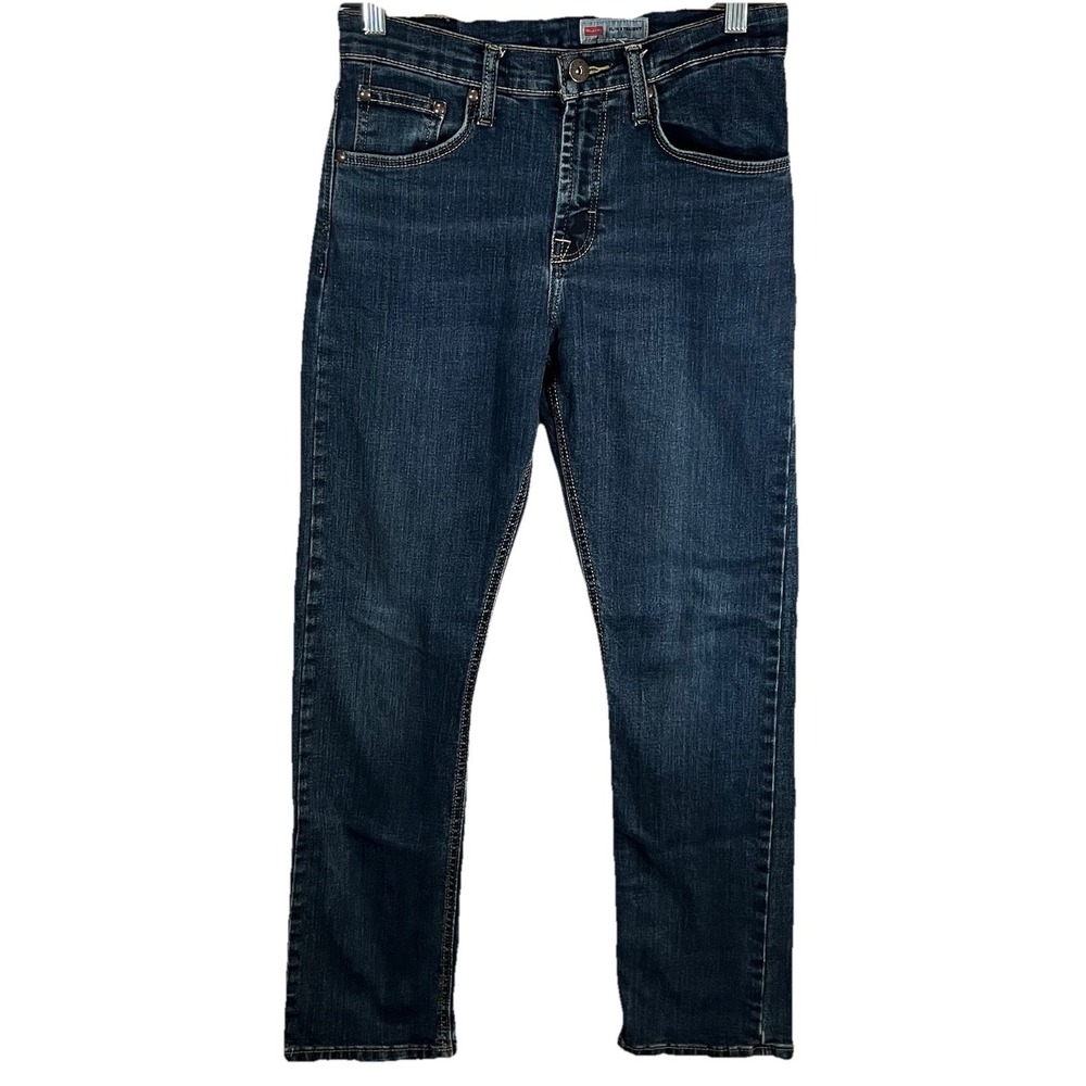 Wrangler Men's Blue jeans Slim Straight‎ Size 28x30 Dark Wash Work Rodeo Cowboy
